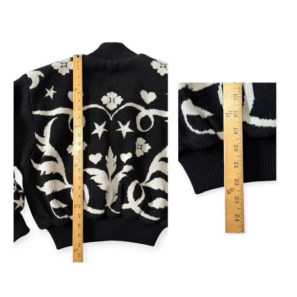 Hayley Menzies Black Belle Starr Jacquard Bomber Jacket, Size‎ L - Picture 15 of 16